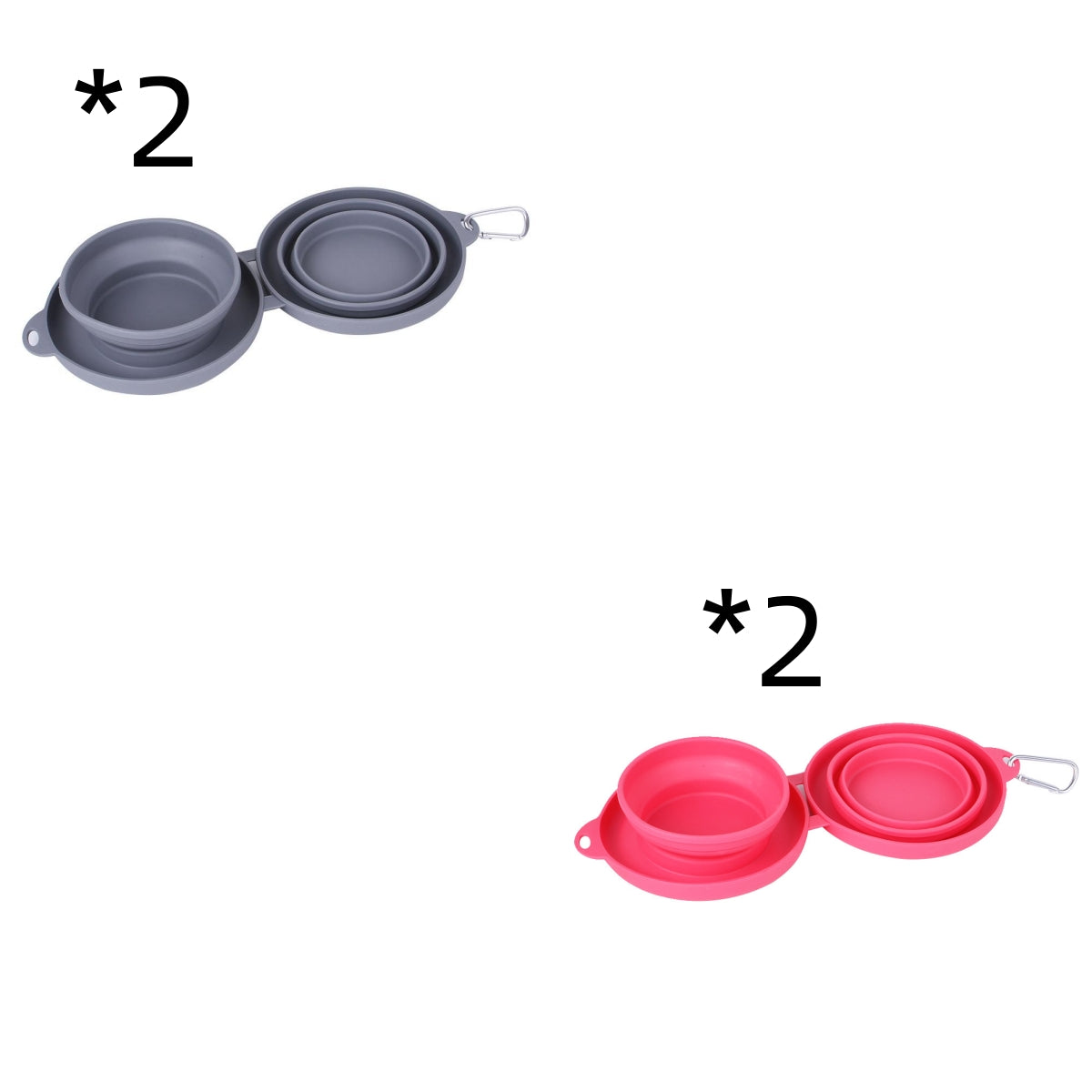 Collapsible Double Dog Bowl — Travel Feeding Set