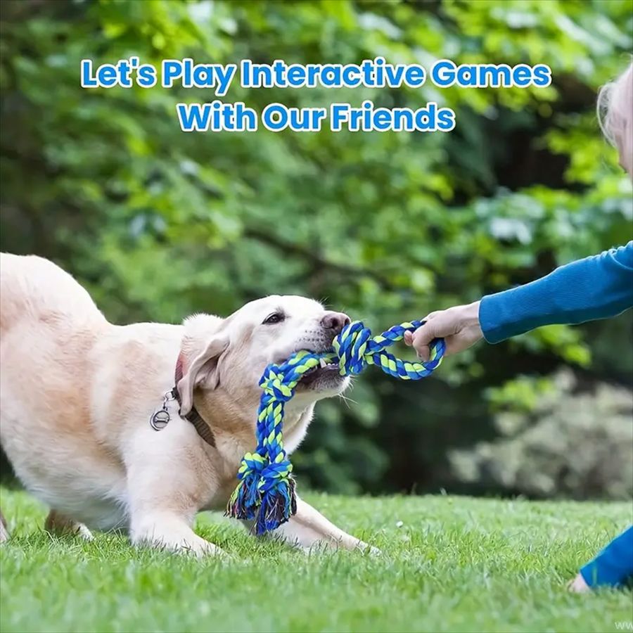 Heavy Duty Rope Knot Dog Toy — Tug of War & Dental Chew