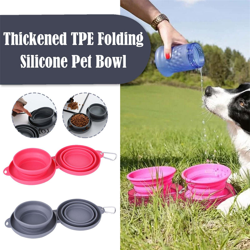Collapsible Double Dog Bowl — Travel Feeding Set