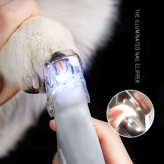 LED Dog Nail Clippers — Built-in Light & Magnifier
