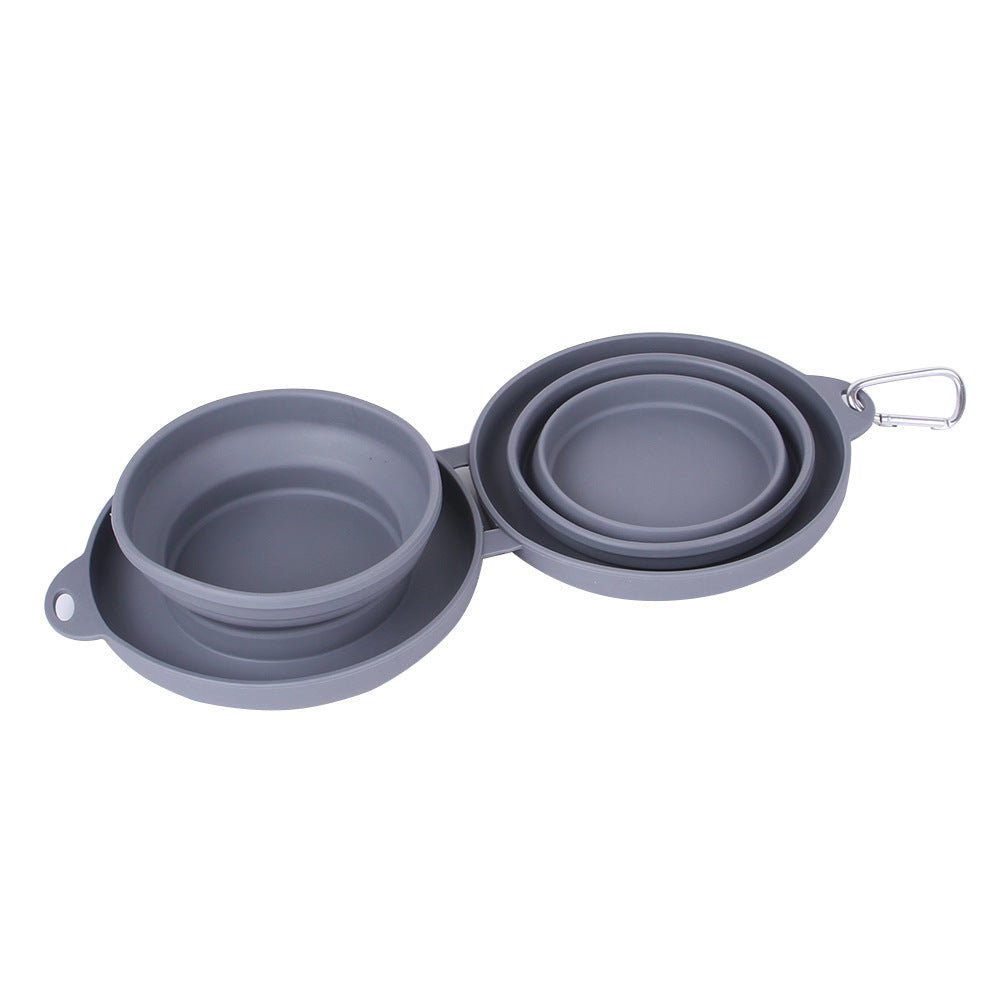 Collapsible Double Dog Bowl — Travel Feeding Set