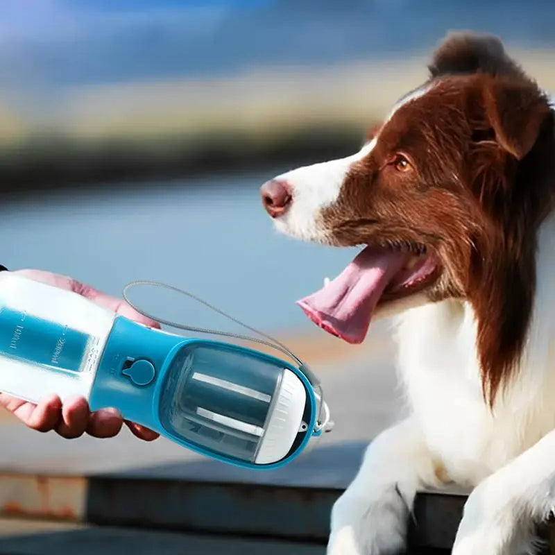 3-in-1 Dog Water Bottle — Water, Food & Waste Bags