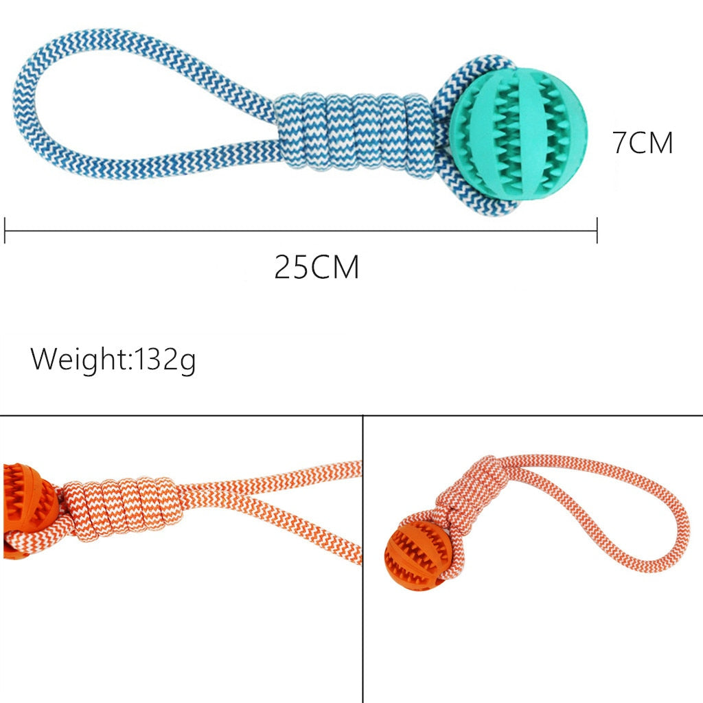 Interactive Rope Ball Dog Toy — Chew & Tug of War