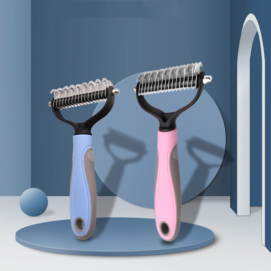 Professional Dog Dematting Comb — Removes Knots & Tangles