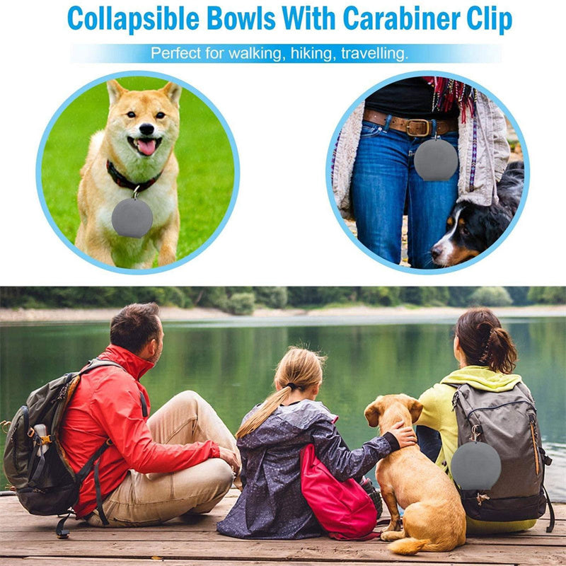 Collapsible Double Dog Bowl — Travel Feeding Set