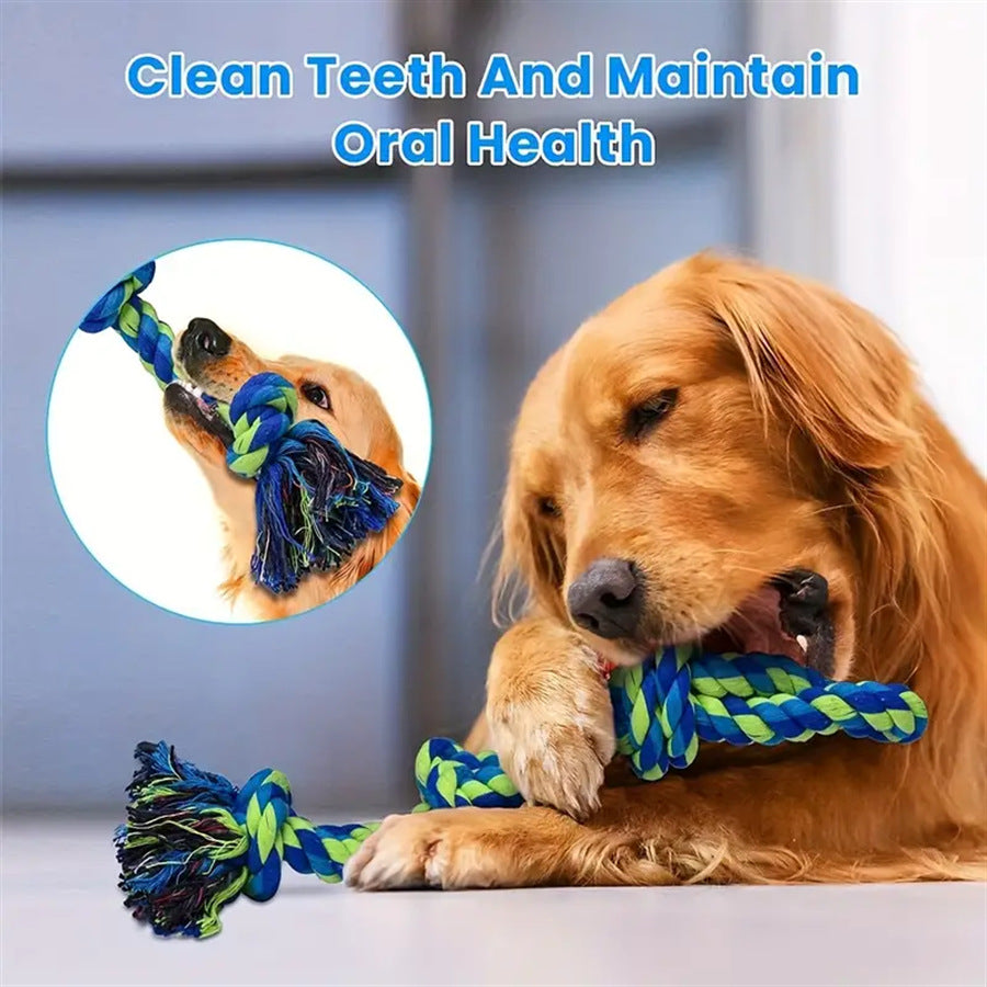Heavy Duty Rope Knot Dog Toy — Tug of War & Dental Chew
