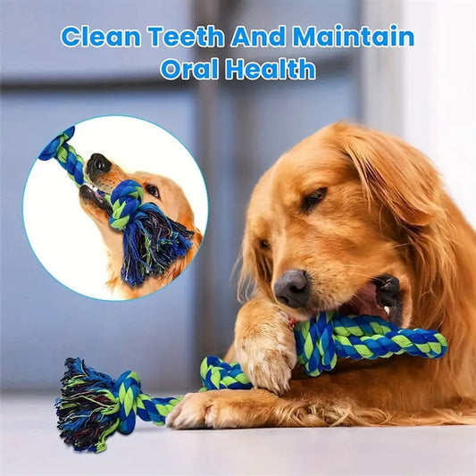 Heavy Duty Rope Knot Dog Toy — Tug of War & Dental Chew