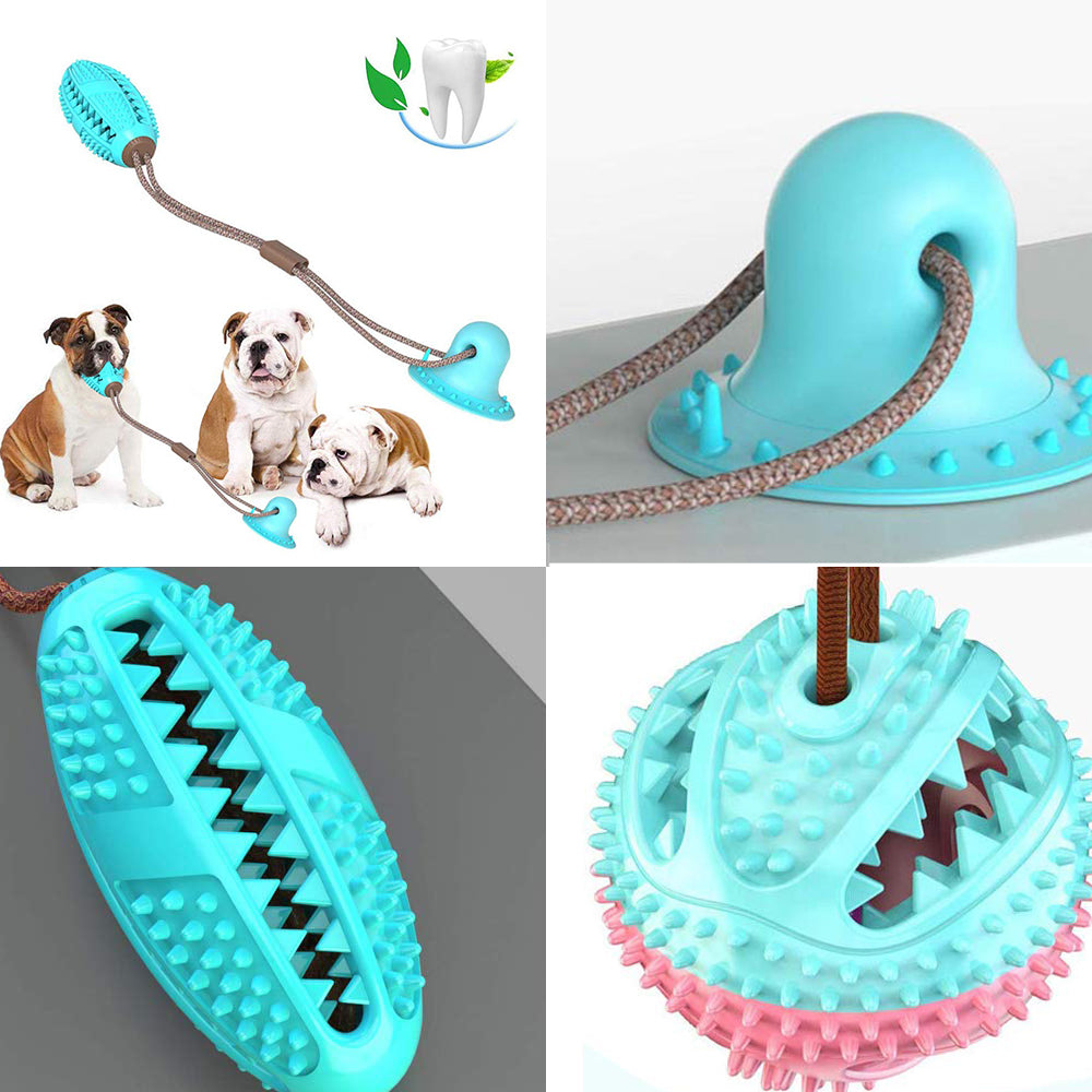 Interactive Suction Cup Dog Toy — Tug, Chew & Teeth Cleaning Ball